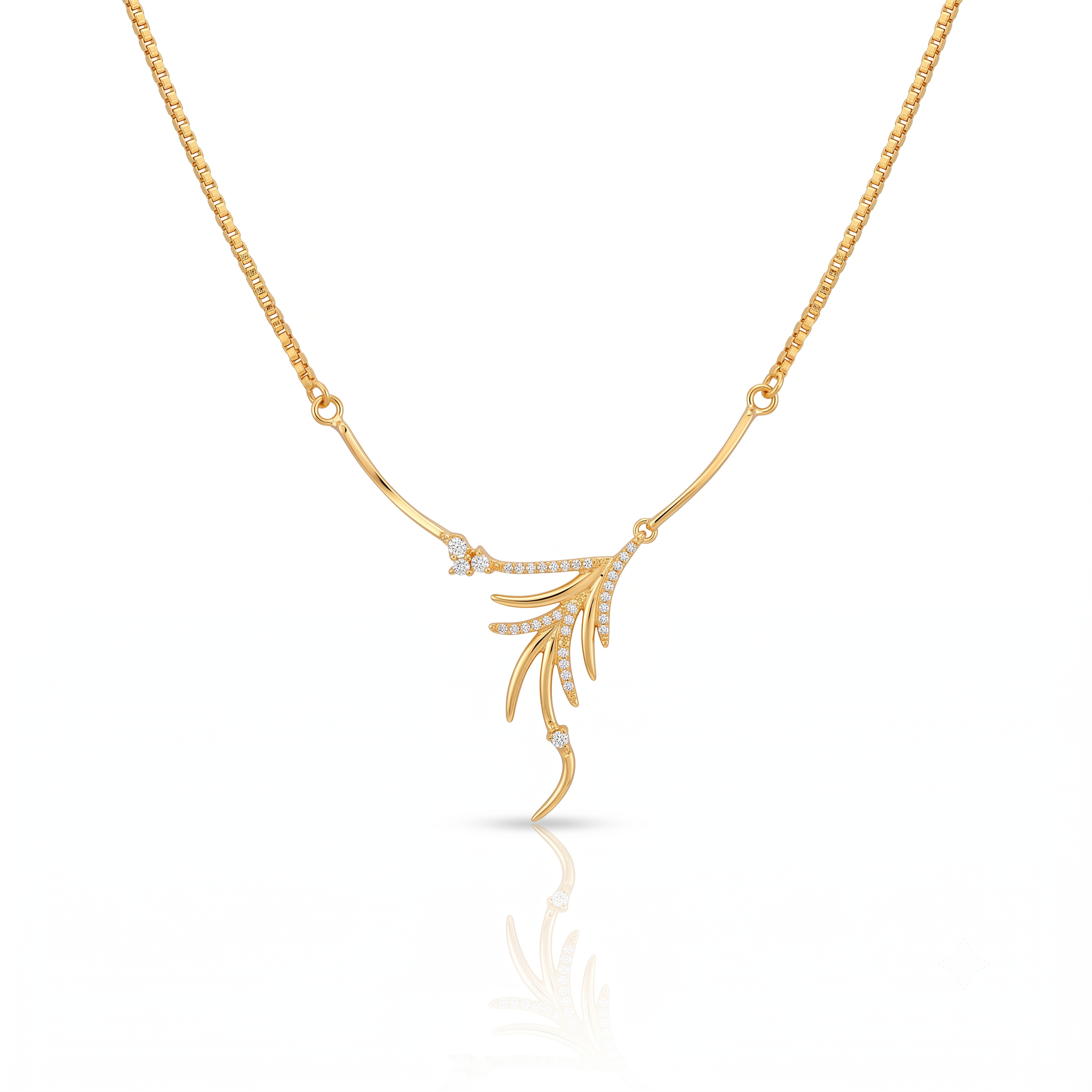 Gilded Plume Necklace