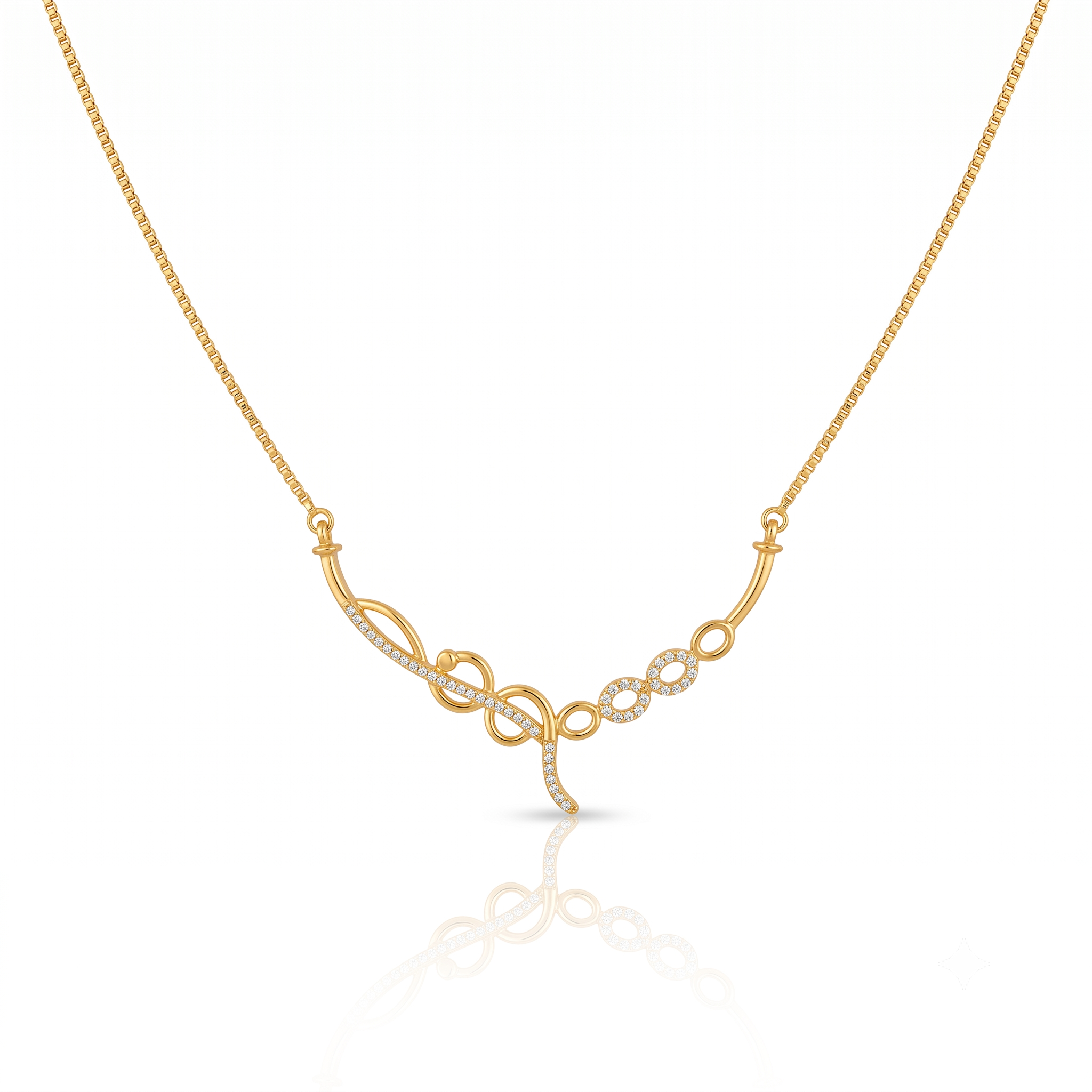 Diamond Ribbon Necklace