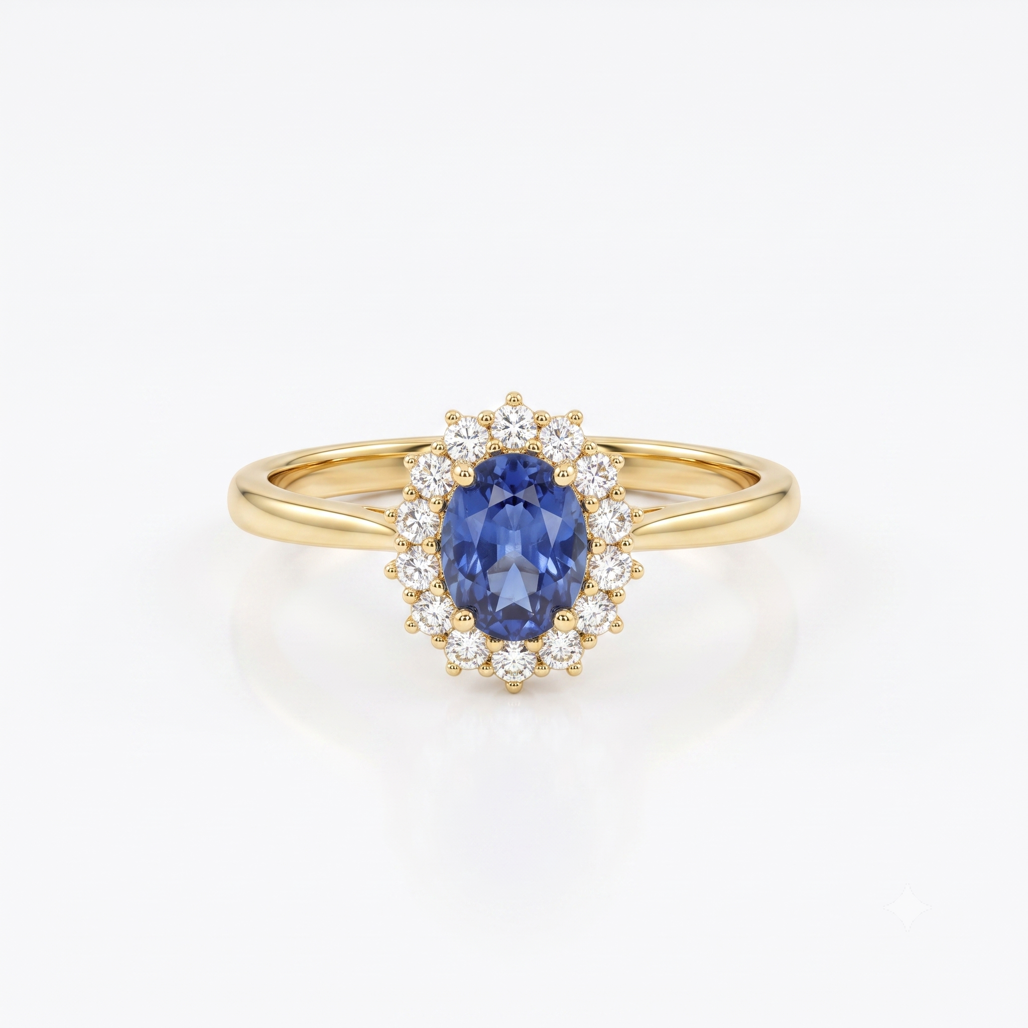 22k Blue Sapphire Diana Ring